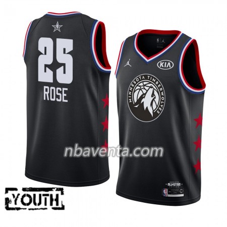 Camiseta Niños Minnesota Timberwolves Derrick Rose 25 2019 All-Star Jordan Brand Negro Swingman